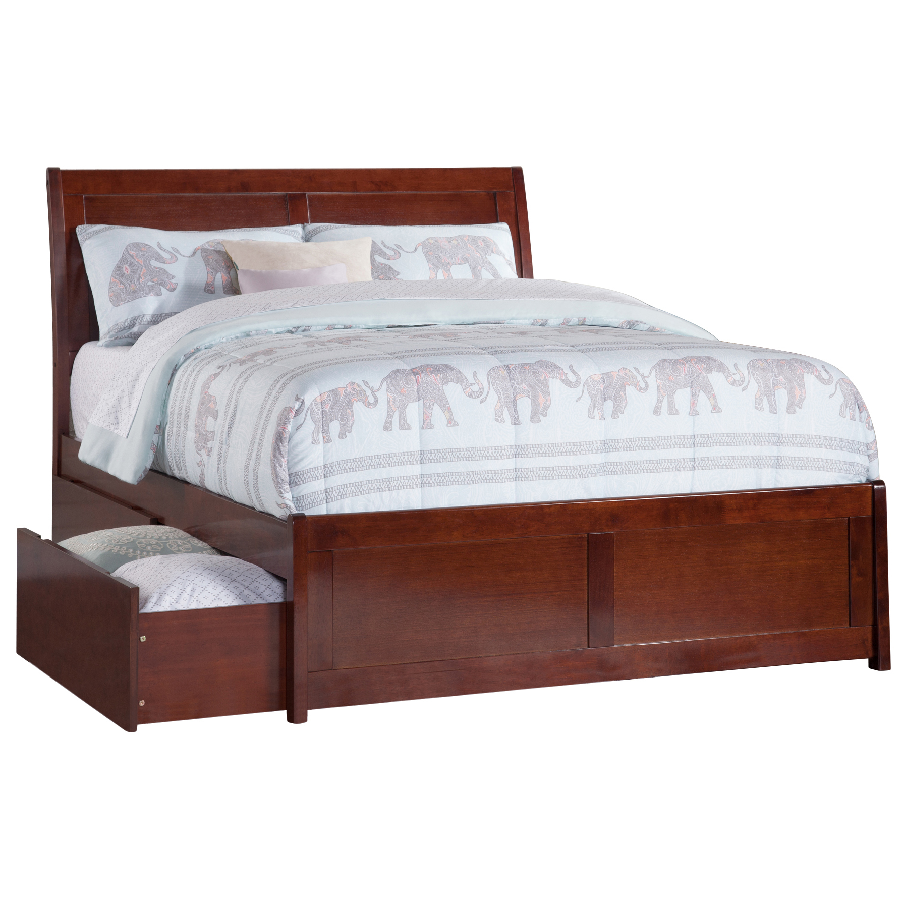 Portland Platform Bed with Matching Footboard Antique Walnut