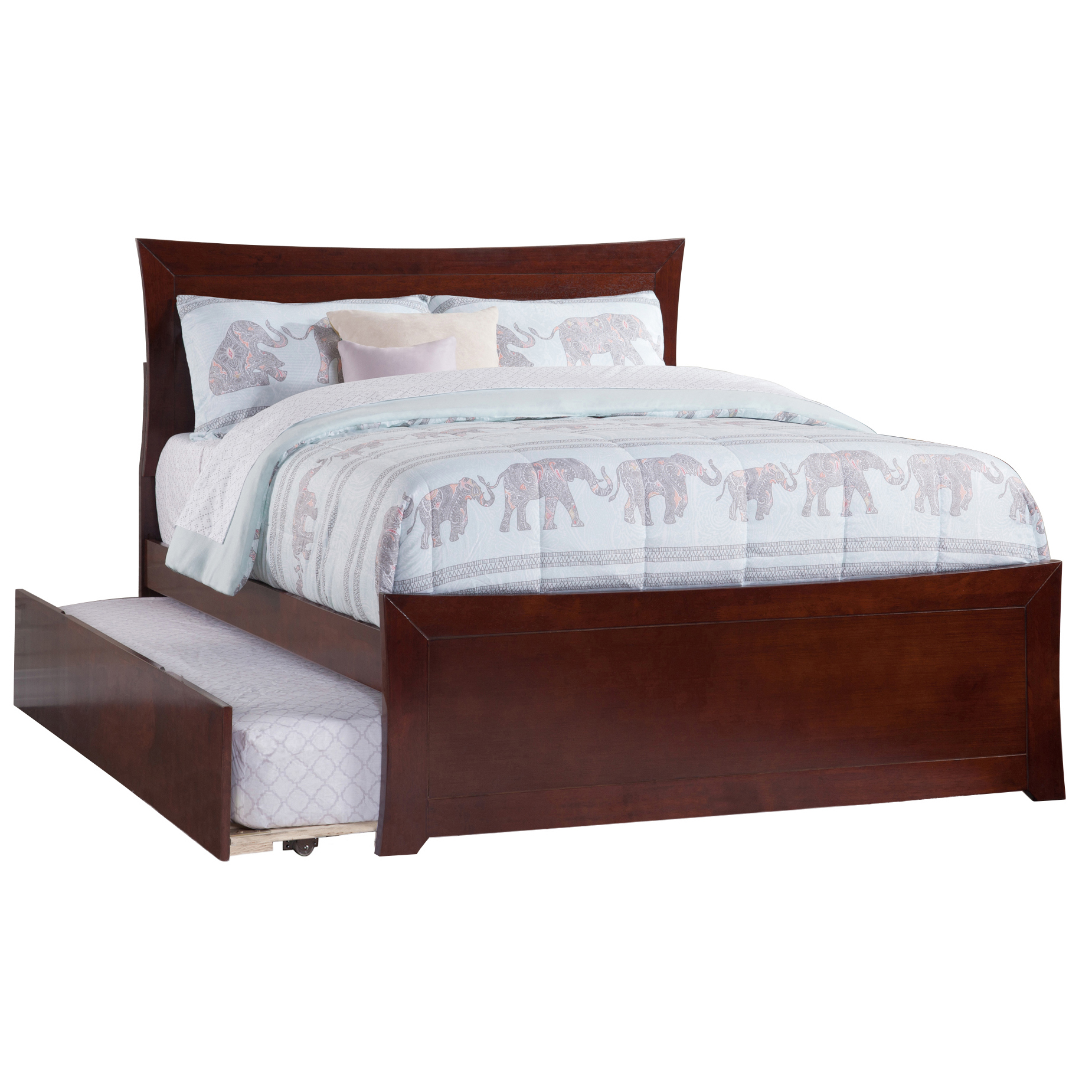 Metro Platform Bed with Matching Footboard - Antique Walnut