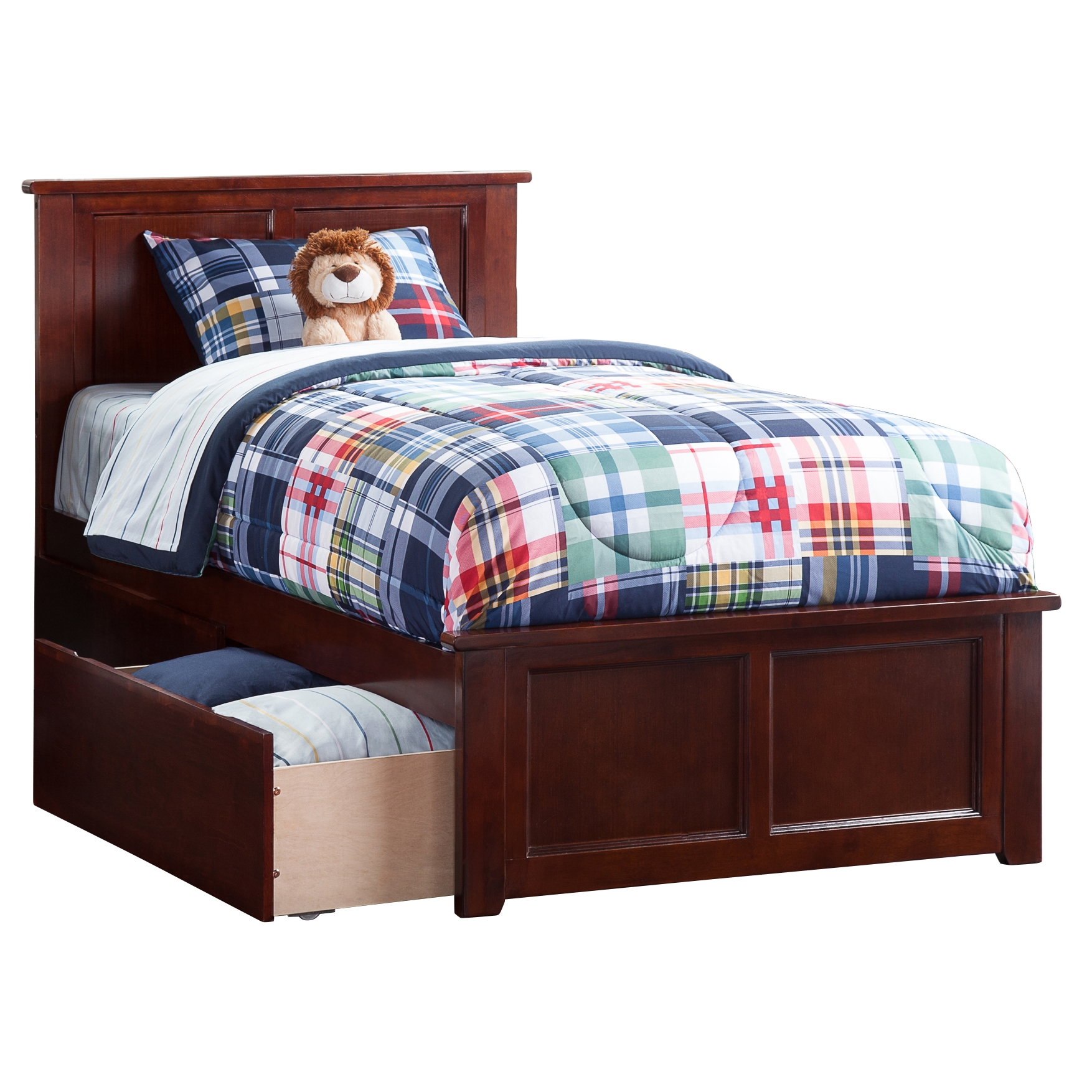 Madison Platform Bed With Matching Footboard - Antique Walnut