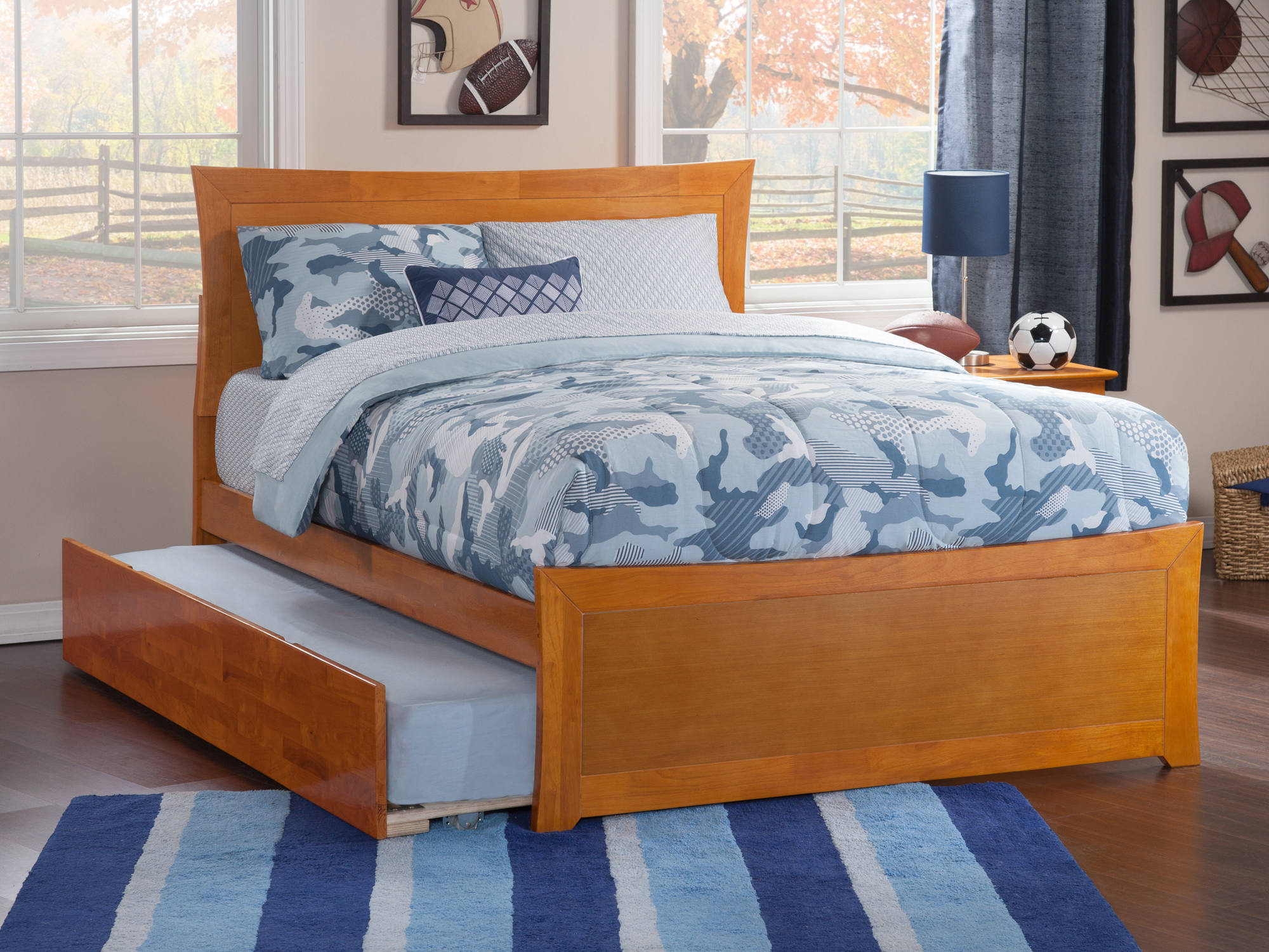 Metro Platform Bed With Matching Footboard - Caramel Latte